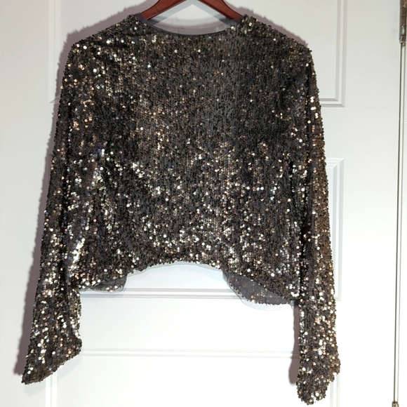 Abercrombie Sequined Silver Cardigan - Picture 2 of 10